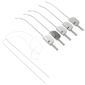 Double-arm meniscus repair suture needle with UHMWPE suture